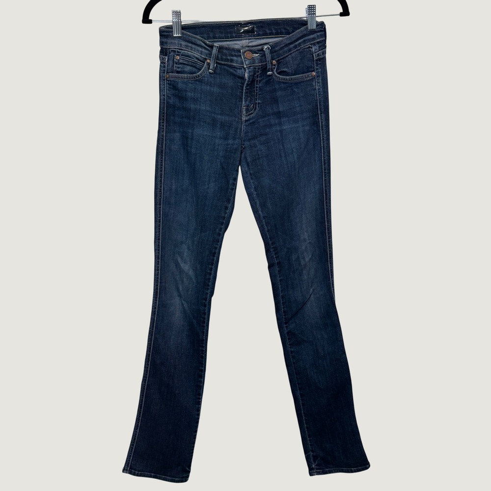 Mother Women Jeans 24 Blue The Rascal Straight Leg Here Kitty Kitty Classic Chic